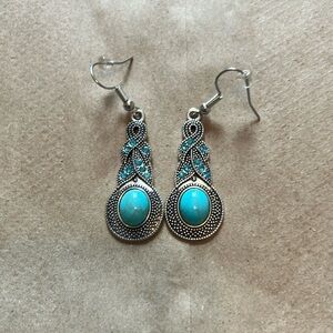 Elegant Silver and Turquoise Earrings